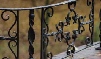 elegant custom wrought iron gate outside